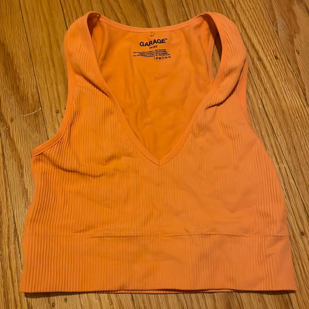 stella seamless plunge tank top orange